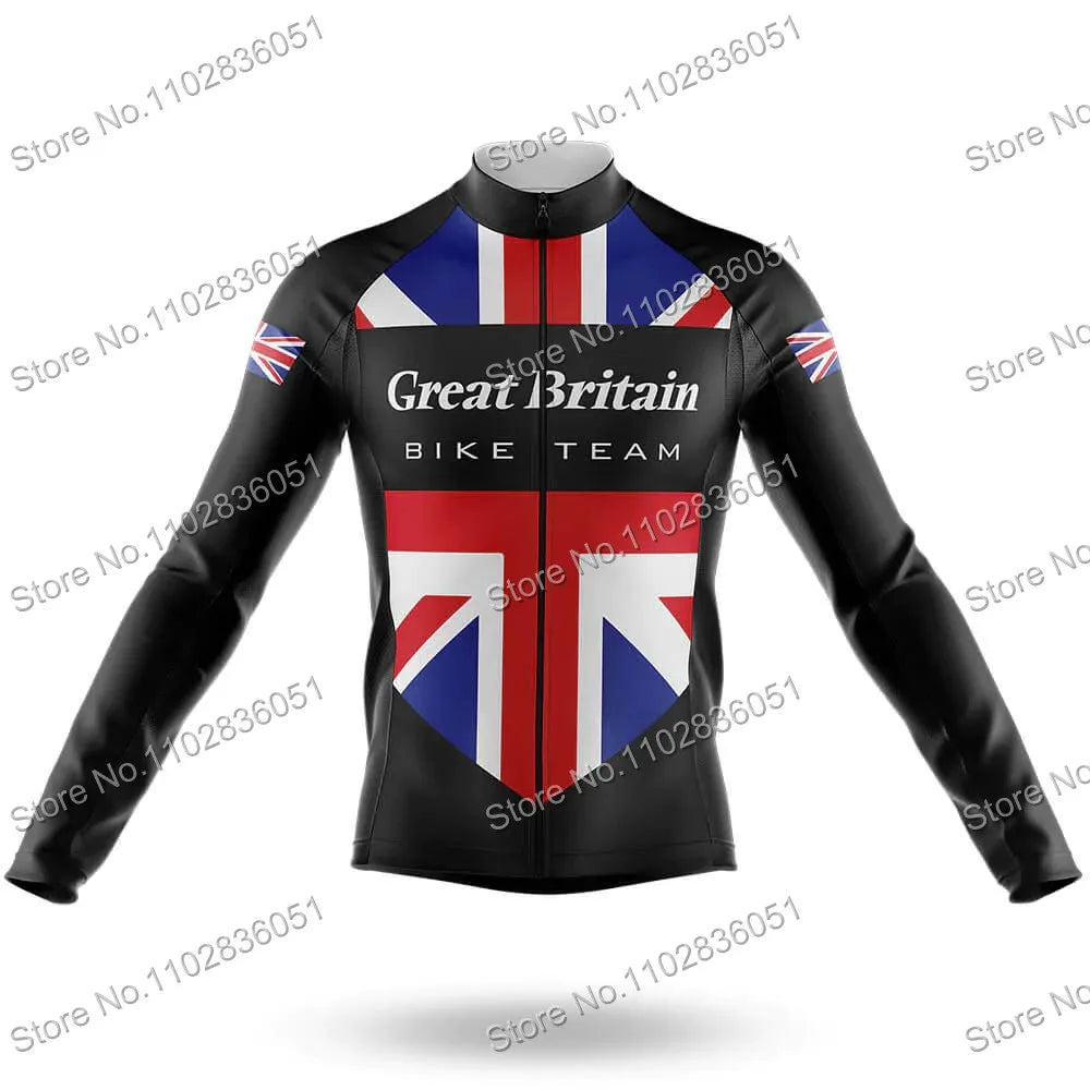 Great Britain Cycling Jersey Summer Set Retro Cycling Clothing Men Road Bike Suit Bicycle Bib Shorts MTB Ropa Ciclismo Maillot