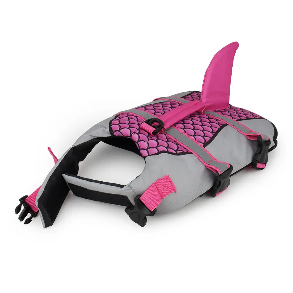 XS-2XL 5 Colors Shark Dog Swim Pet Dog Life Jacket Vest Clothes Life Vest Collar Harness Pet Swimming Summer Swimwear Scales Shark