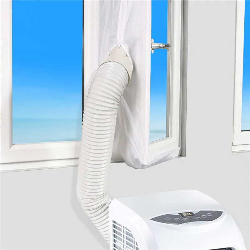 5M Air-Lock Window Seal for Portable Air Conditioner,3/4/5mFlexible Cloth Sealing Plate Window Seal with With Zip and Adhesive Fast Sealing for Home Office