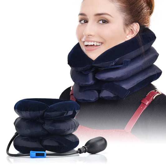 New Arrivals 3 Layers Neck Stretcher Inflatable Air Neck Traction Apparatus Device Soft Neck Cervical Collar Pillow Health Care Supplies