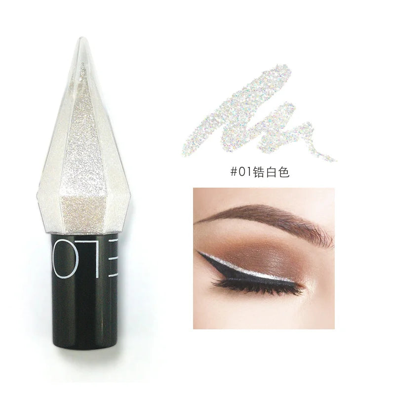 New Arrived Diamond Shiny Eye Liners Eyeshadow Waterproof Silver  Glitter Sequins Eyeliner Eye Shadow Makeup Beauty Cosmetics