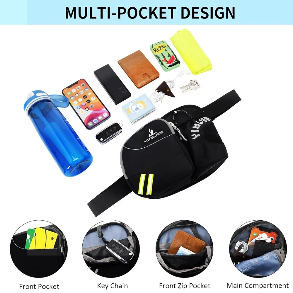 1PC Sports Cycling Marathon Jogging Running Adult Waist Bag Colorful Unisex Chest Fanny pack Belt Bag Water Bottle Phone Holder