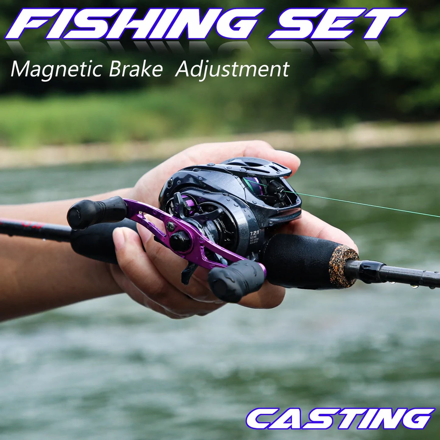 NEW Arrivals 5 Colors Full Set + Gift  1.7m Fishing Left/Right Rod Carbon Fiber Casting Rod and Baitcasting Reel combo with Free Line As Gift Max Drag 8kg for Sea Bass Professional Fishing Supplies