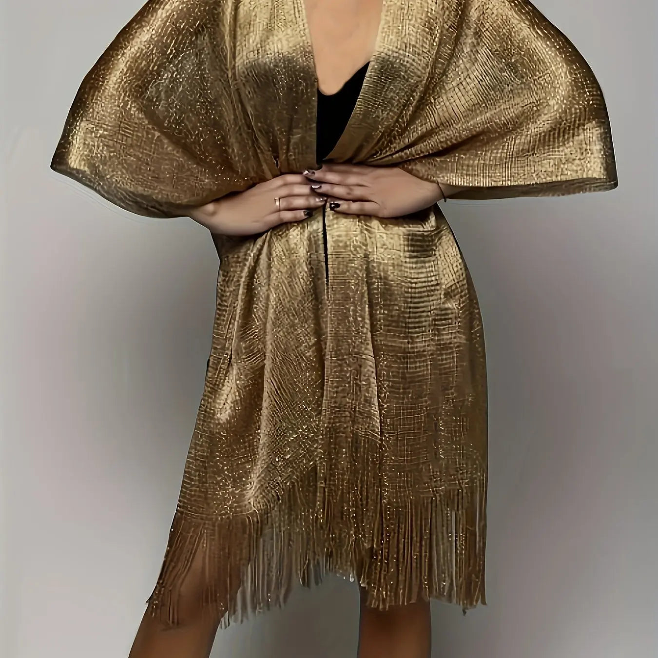 NEW Arrivals 5 Colors 160CMx50CM Sexy Fashion Banquet Sunscreen Shawl Gold Silver Shiny Scarves For Women Lace Tassel Party Evening Dress Scarf