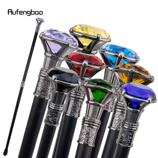10 Colors Colorful Luxury Diamond Type Silver Walking Cane Fashion Decorative Walking Stick Gentleman Elegant Cosplay Cane Knob Crosier 93cm for Special Events