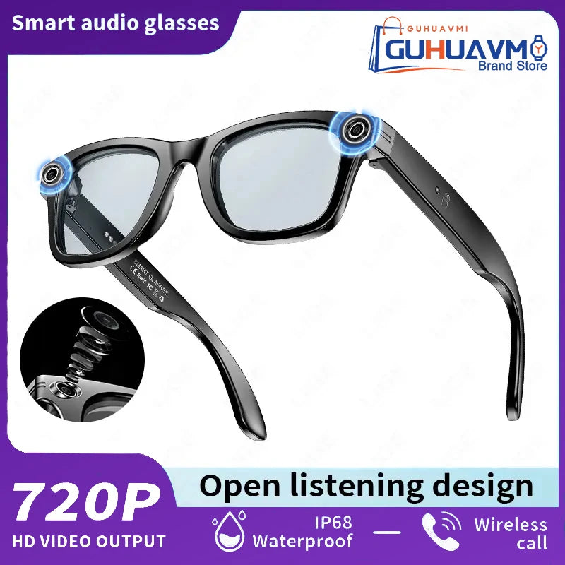 NEW AI Smart Glasses with 8MP Camera Video Recording Voice Support 100+ Languages Translation Sunglasses Bluetooth Call Music Play Men Women Ai Glasses