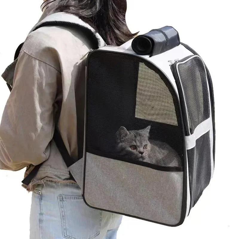 NEW Arrivals Pet Cat Puppy Backpack Large Space Breathable Portable Outdoor Hiking Travel Bag Backpack Cat Small Dog Transport Cat Backpack Pet Supplies