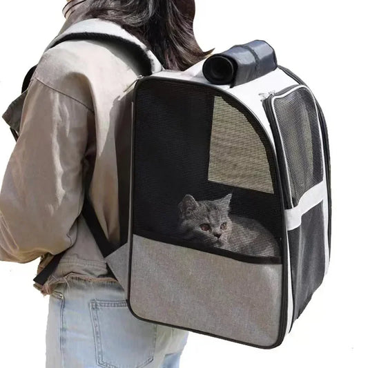 NEW Arrivals Pet Cat Puppy Backpack Large Space Breathable Portable Outdoor Hiking Travel Bag Backpack Cat Small Dog Transport Cat Backpack Pet Supplies