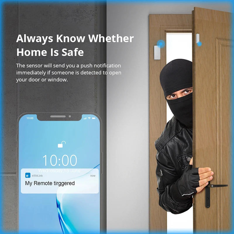 DW2 RF Wireless Door Window Sensor Detector Door Opening Sensor  App Smart Home Security Alexa Assistant