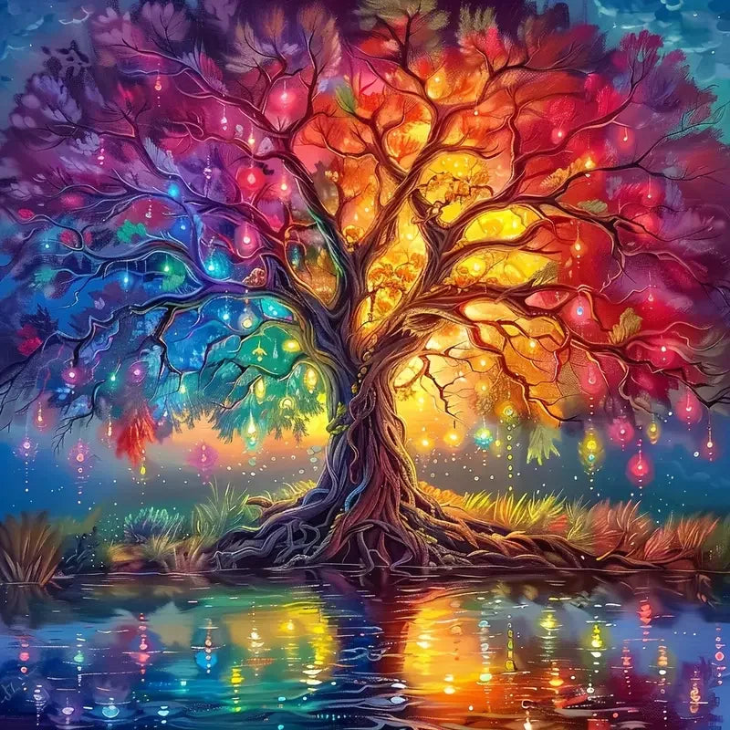 Diamond Painting Tree Rhinestones Art Embroidery 5D Diy Full Round Square Drills Handicraft Landscape Artwork Home Living Room Decoration Supplies