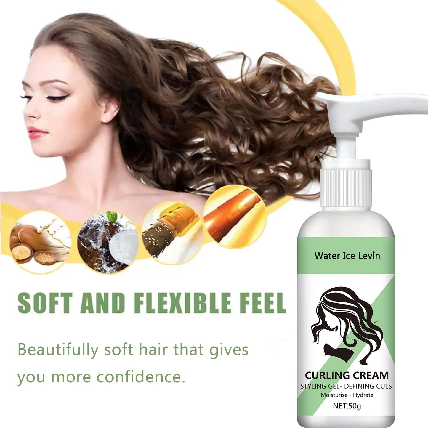 NEW Curly Hair Styling Korean Cream, Moisturizing and Smoothing Formula, Enhances the Elasticity and Shine of Curly Hair, Easy to Set Women Hair Care Accessories