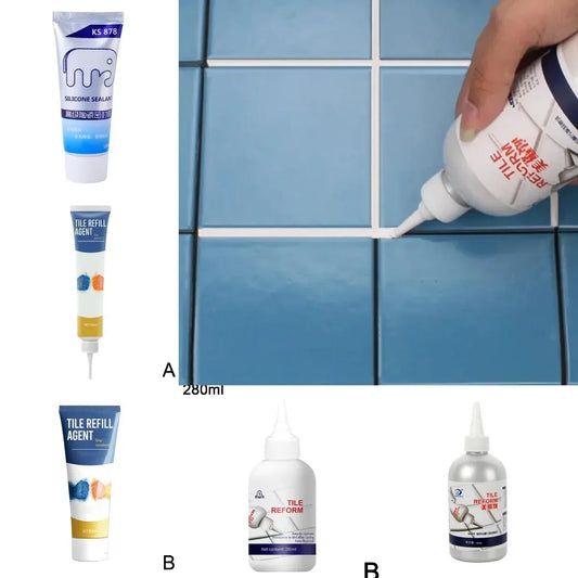 120ml Waterproof Tile Repair Filler Seam Beauty Agent Ceramic Tile Grout Repair Fill Gaps Kitchen Bathroom Specific Mildew Proof Home Repair Tools