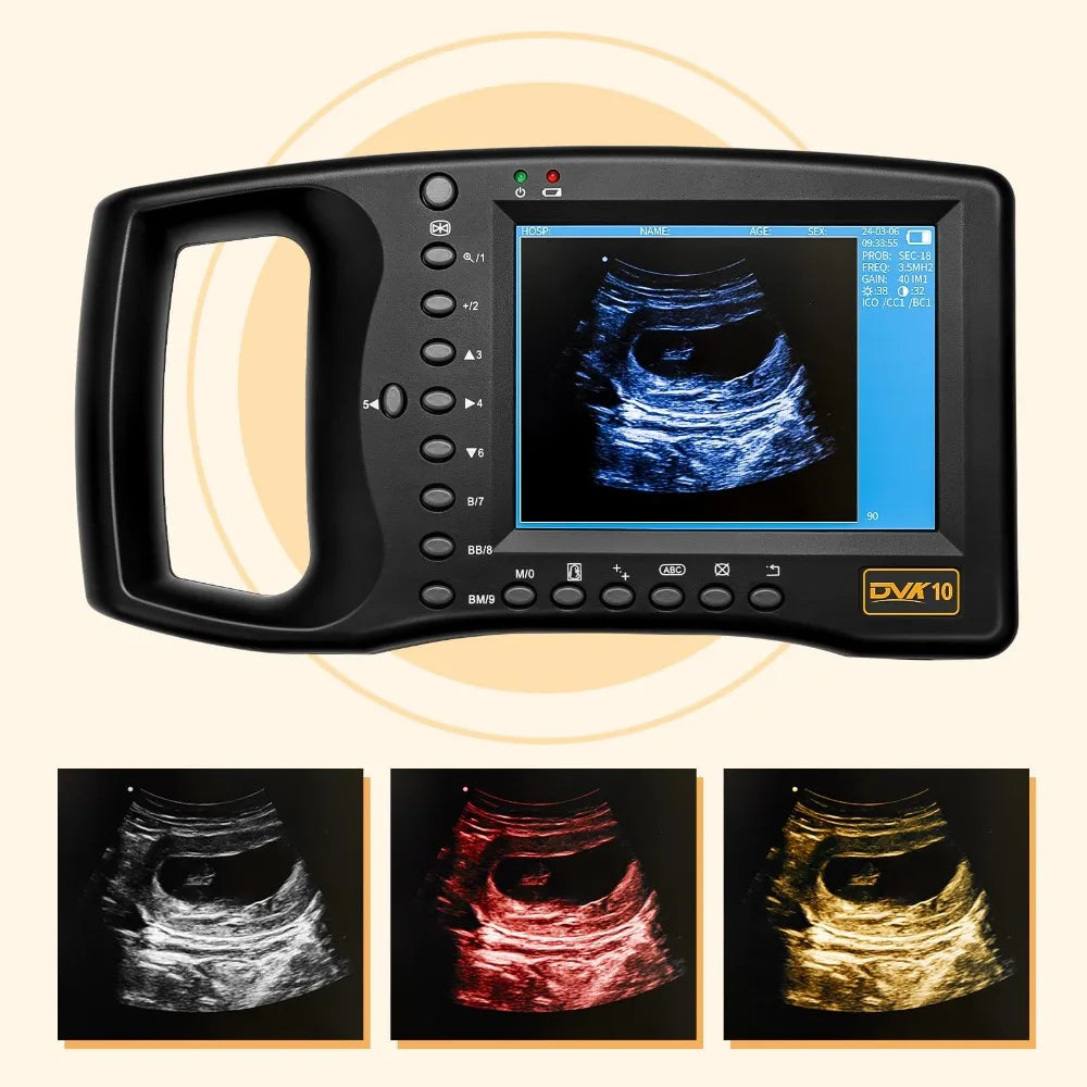 HOT SALE Portable Veterinary Ultrasound Scanner, Vet Pregnancy Ultra Machine with 3.5MHz Convex Probe for Horse Pig Sheep Goat Dogs Cow  Animals