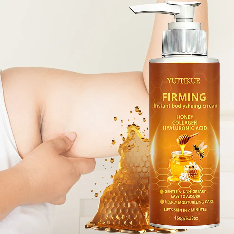 2 PCS Set Bee Venom Honey Collagen Firming Body 150gr Cream, Skin Laxity Repair Instant Lifting with Hyaluronic Acid, Non-Greasy Tummy Control Belly Loss Skin Care Sets Korean Products