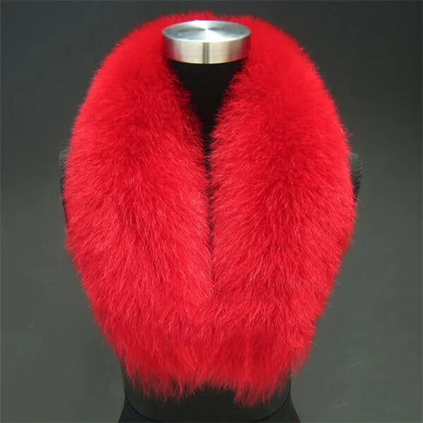 NEW Arrivals Luxury Real Natural Color Raccoon Fox Real Fur Collar Scarf Genuine Big Size Scarves Warp Shawl Neck Warmer Stole Muffler with Clip Loops Ladies Luxury Fashion Apparel Accessories Clothing Supplies