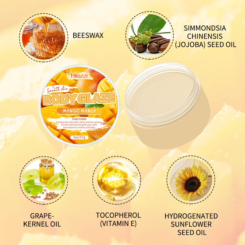 3 PCS Set Mango Body Glaze Drops and Oil Set includes a Rollerball Applicator, Suitable for Dry Skin, Providing Moisturizing Hydrating Skin Care Sets Korean Products