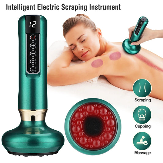 Electric Cupping Massager Vacuum Suction Cup Anti Cellulite Beauty Accessories Health Scraping Infrared Heat Body Slimming Massage Supplies