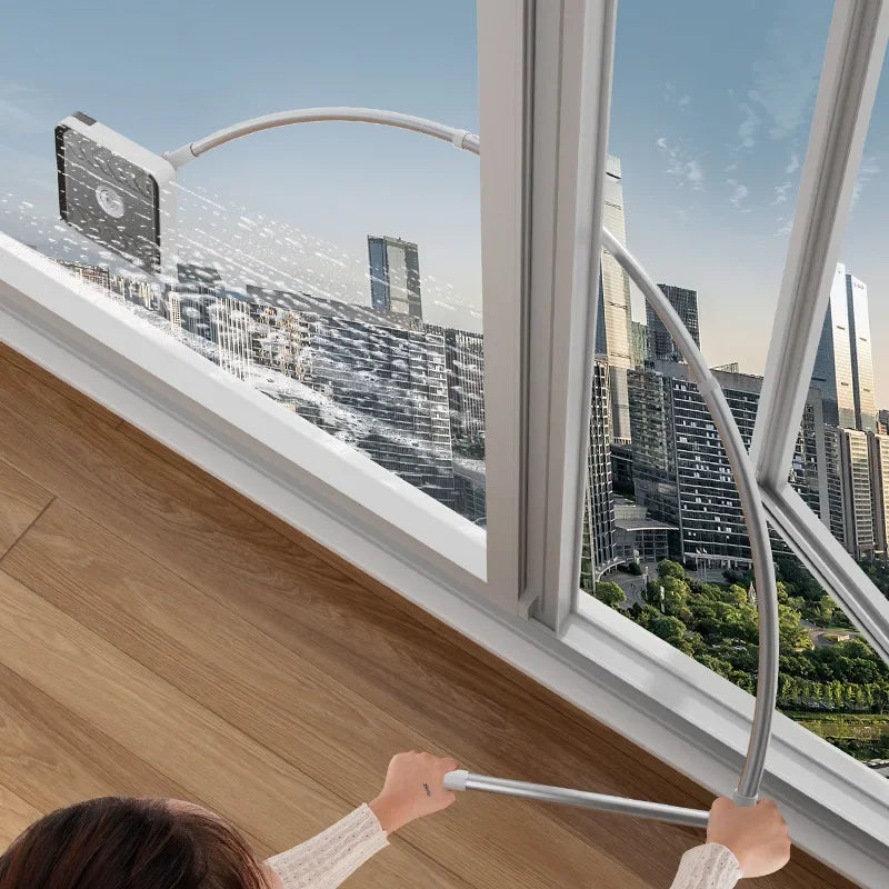 NEW Arrivals Double-Sided Arc-Shaped Household Glass Cleaner Tool Efficient Water Scrubber Window Cleaning Device Human-Arm Simulation