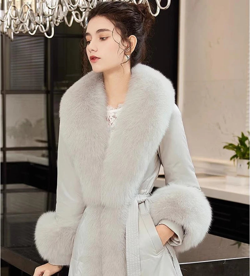 NEW Arrivals 6 Colors Set Women Winter 100% Natural Fox Fur Scarf Jacket Fur Collar Authentic Neck Scarves And Cuff Set Luxury Fox Fur Warm Neck Warmers Ladies Luxury Fashion Apparel Accessories