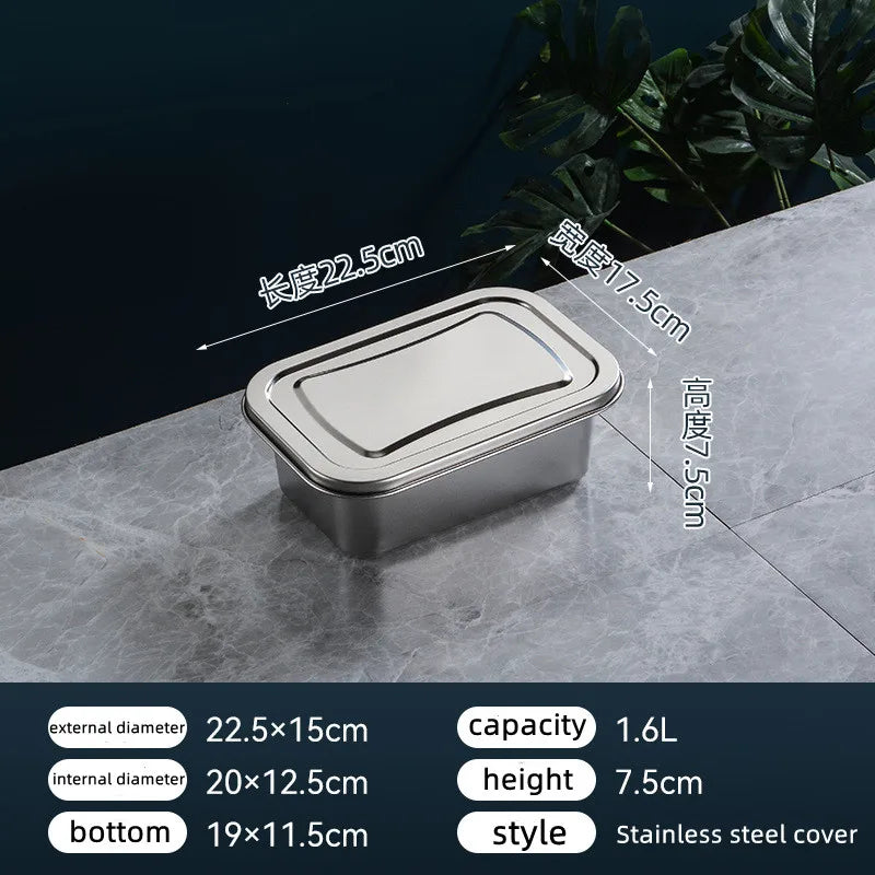 304 Stainless Steel Thermal  Insulation 100/1600/2500/3500/5300ml Top Quality Lunch Box Student Worker Portable Leak-Proof Fresh-keeping Sealed Box Food Storage Picnic Camping Barbeque Box Kitchenware Tools