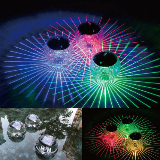 NEW 4PCS Set Led Solar Floating Lamps Swimming Water Pool Ball Solar Panel Powered Pond Drift Waterproof Glow Show Disco Color Changing Lights
