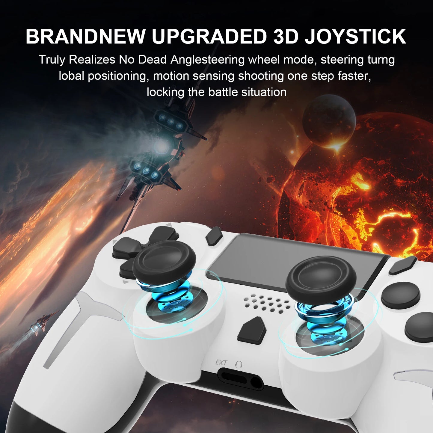 NEW Black/White Color 6-Axis Gyroscope Dual Vibration With touch pad Wireless Gamepad Bluetooth Controller For PS4 PS3 Console Computer PC