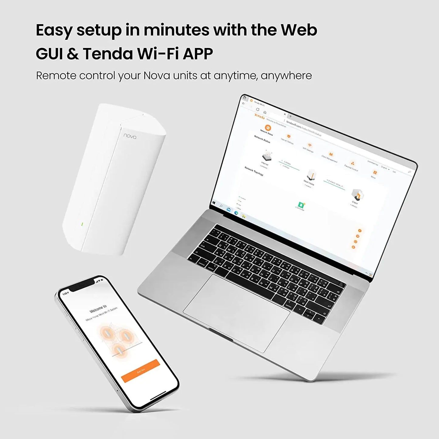 3 PCS Set 7000 SQ Ft NOVA Official AX3000 Wi-Fi6 Mesh System EX/MX12 Wireless Router Wi-Fi6 Mesh WI-FI Router Up to 7000 SQ .ft. Range Extender