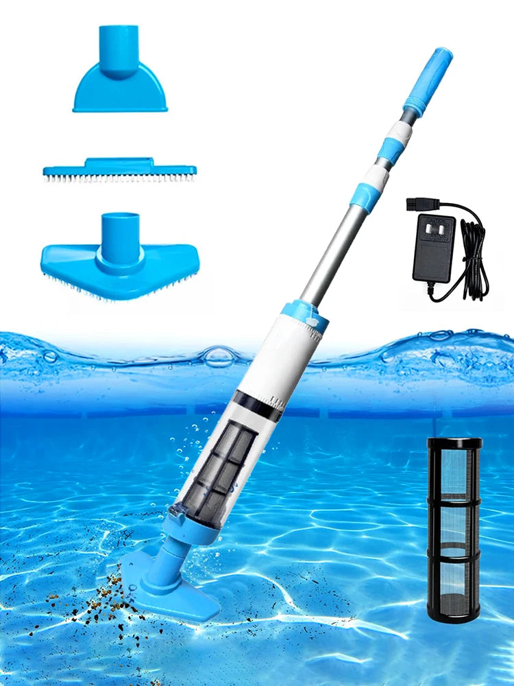 NEW 3 in 1 Set Professional Cordless Rechargeable Water Pool Vacuum Cleaner Handheld Pool Cleaner Suitable For Spa Center Bathtub Sand Debris Home Cleaning Supplies