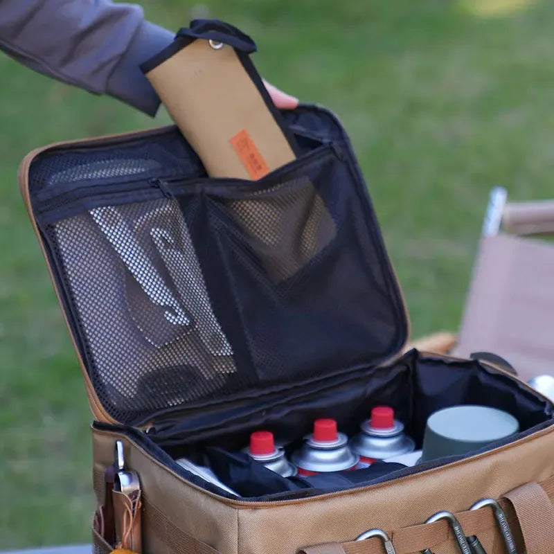 NEW Arrivals Outdoor Camping Food Drinks Delivery Folding Storage Box, Picnic BBQ Tableware, Kitchenware, Outdoor Travel Tactical Storage Lunch Bag, Large Capacity Case