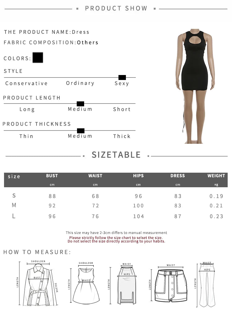 NEW Arrivals Cross Bandage Hollow Design Sexy Mini Dress Women's O-Neck Sleeveless Skinny Peach Hip Hot Girls Midnight Clubwear Evening Beach Party Sexy Mini Bodycon