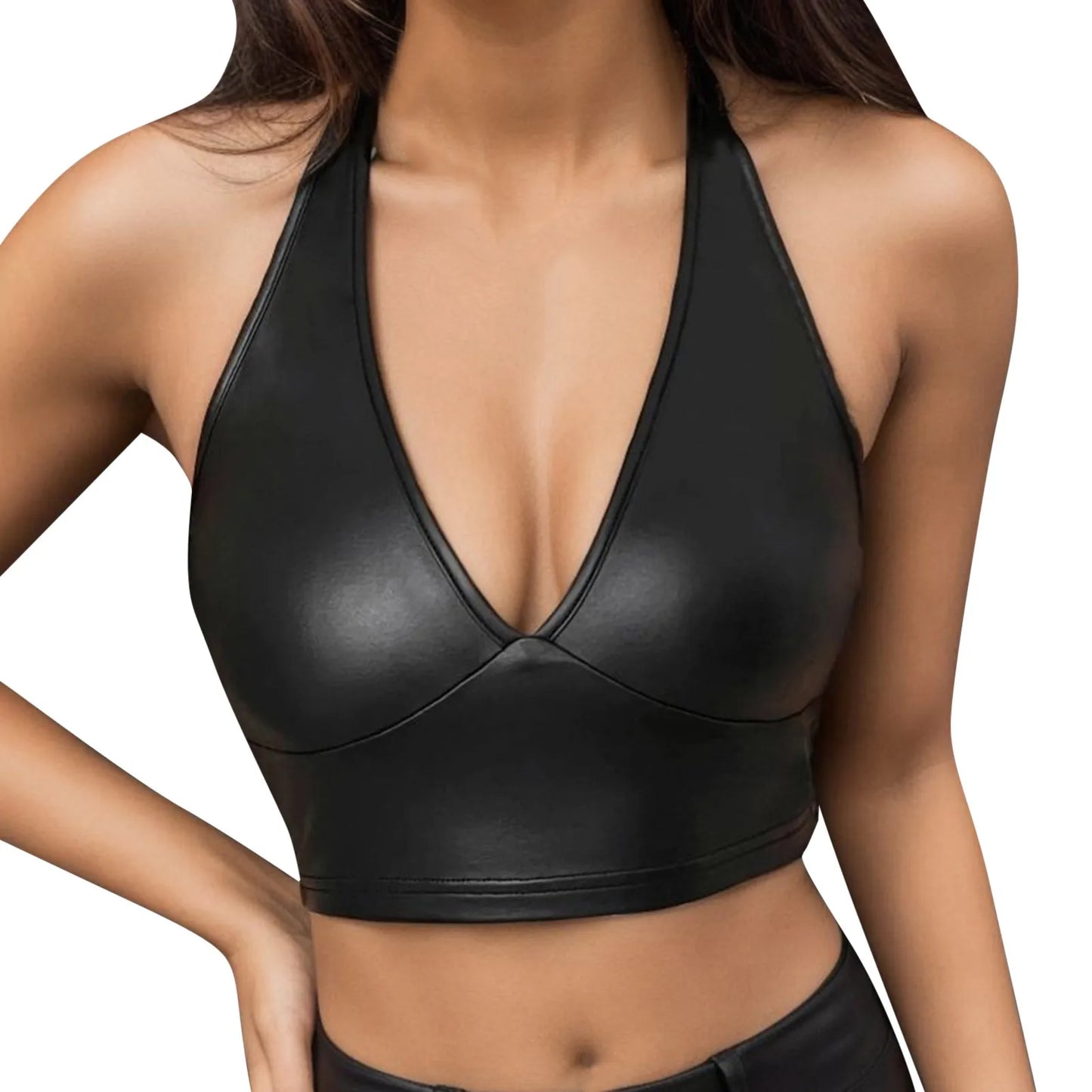 NEW S-2XL Luxury Women's PU Leather Lingerie Buckle Strappy Cut Out Bra Underwire Push Up Bralette For Sports Soft Stretch Elastic Underwear Supplies Girls Female Sexy Lingerie Fashion Clothing Products