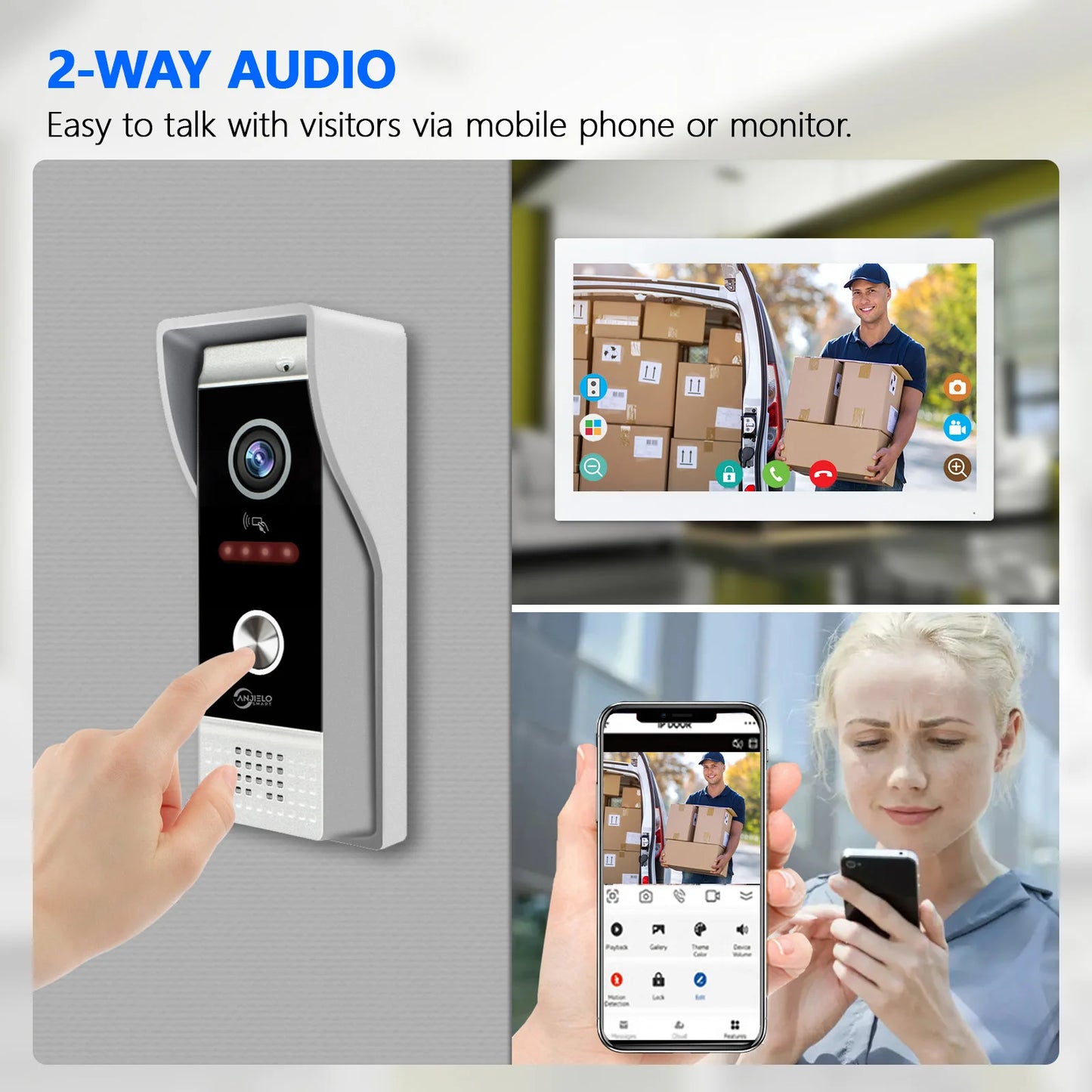 TUYA 10 Inch WiFi 1080P Video Intercom Smart Home Wireless Video Door Phone RFID Access Control System intercoms for Apartments