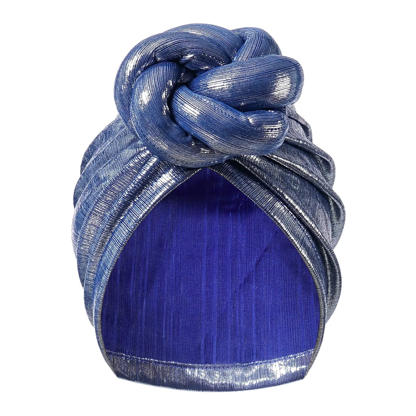 12 Colors Ice Silk Luxury Bonnet For Women Turban Hat Hot Ice Silk Quick-Drying Breathable Laser Personality Trend Ethnic Flower-Wrap Knotted Cap female