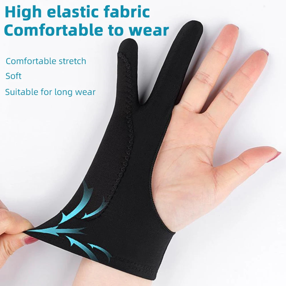 Two-finger Painting Gloves Anti-Touch Anti-Pollution Anti-Dirty, Right And Left Hand Glove,for iPad Tablet Touch Screen Drawing