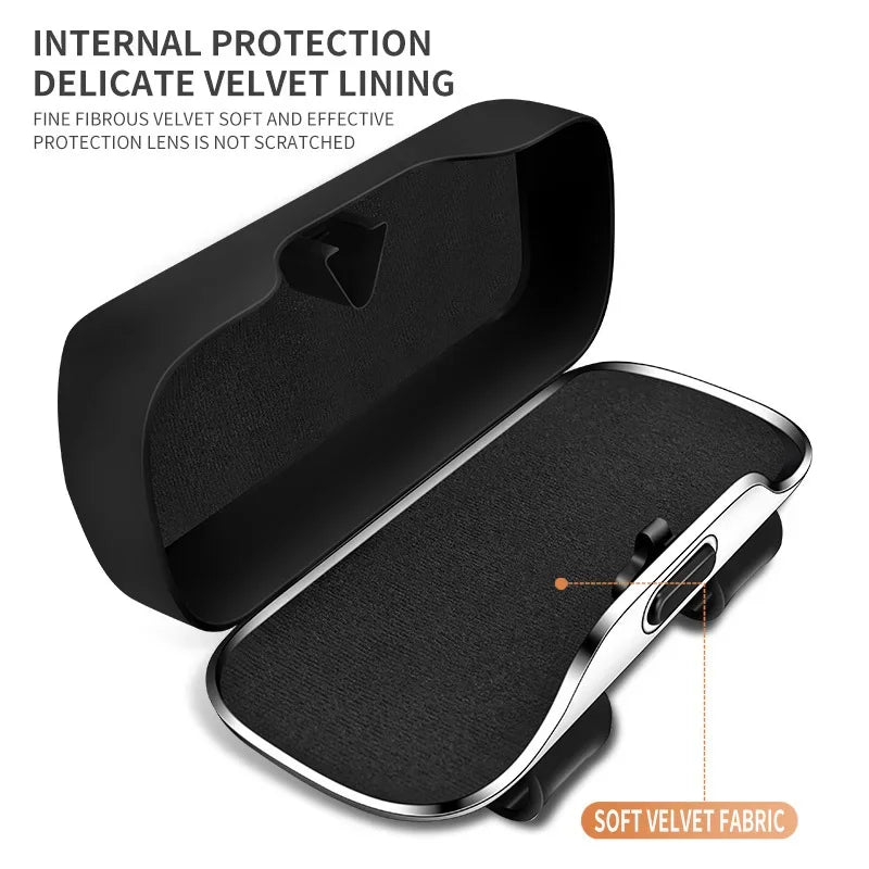 4 Colors Automatic Glasses Case For Audi Logo Q3 Q5 Q7 Q8 A3 A4 A5 A6 A7 A8 Key Case Accessories Car Visor Sunglasses Car Glasses Case  Holder Clip Box