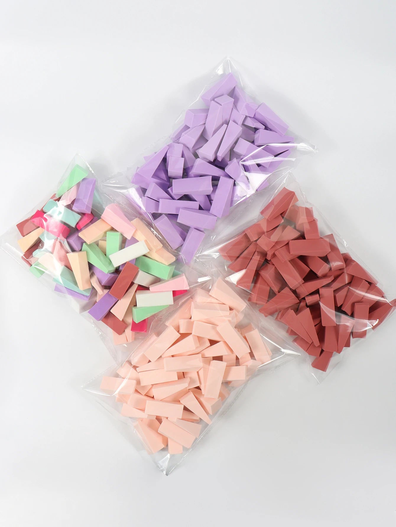 NEW Arrivals 50 PCS Set of Random Color Facial Curve Mixed Make-Up Sponge, Latex-Free, Small Wedge-Shaped Smooth Application Beauty Sponge Applicator Women Cosmetic Accessories