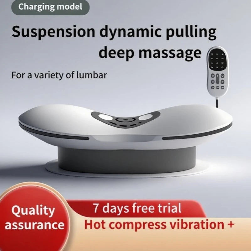New Upgrade Air-Lip Stretch Low Frequency Thermal Vibration Waist Massage Heeling Spot Left and Right Swing + Up and Down Traction Massage Relaxation Accessories Health Care Supplies
