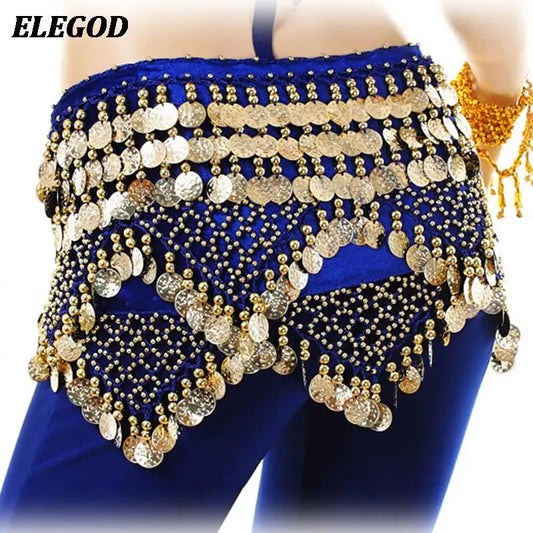 NEW Luxury Women Belly Dance Waist Belt Skirt Adult Sexy Indian Dance Hip Wrap Waist Chain Oriental Lady Belly Dance Hip Scarf Velvet Skirt