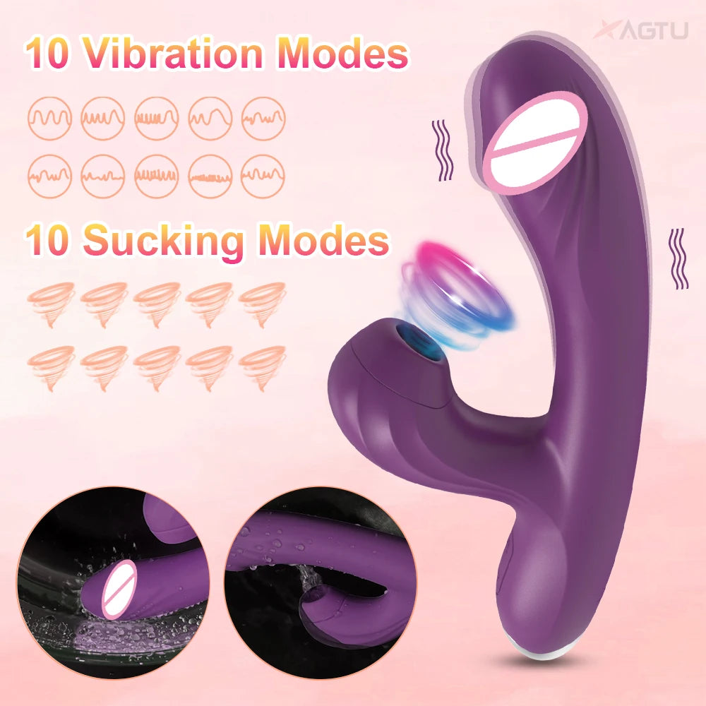 Clitoral Sucking G-Spot Vibrator Dildo for Women Heating Nipple Vacuum Sucker Clit Stimulator Sex Toys for Adults Masturbator