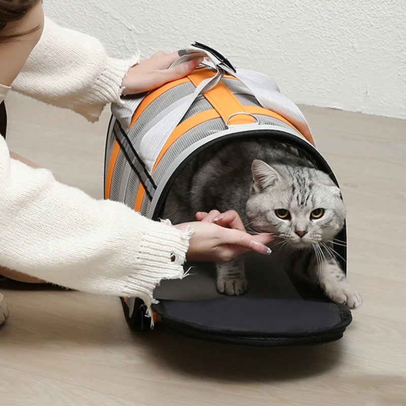 Pet Carrying Bag Outgoing Portable Cat Dogs Handbag Foldable Small to Medium Dog Cage Mesh Handbag