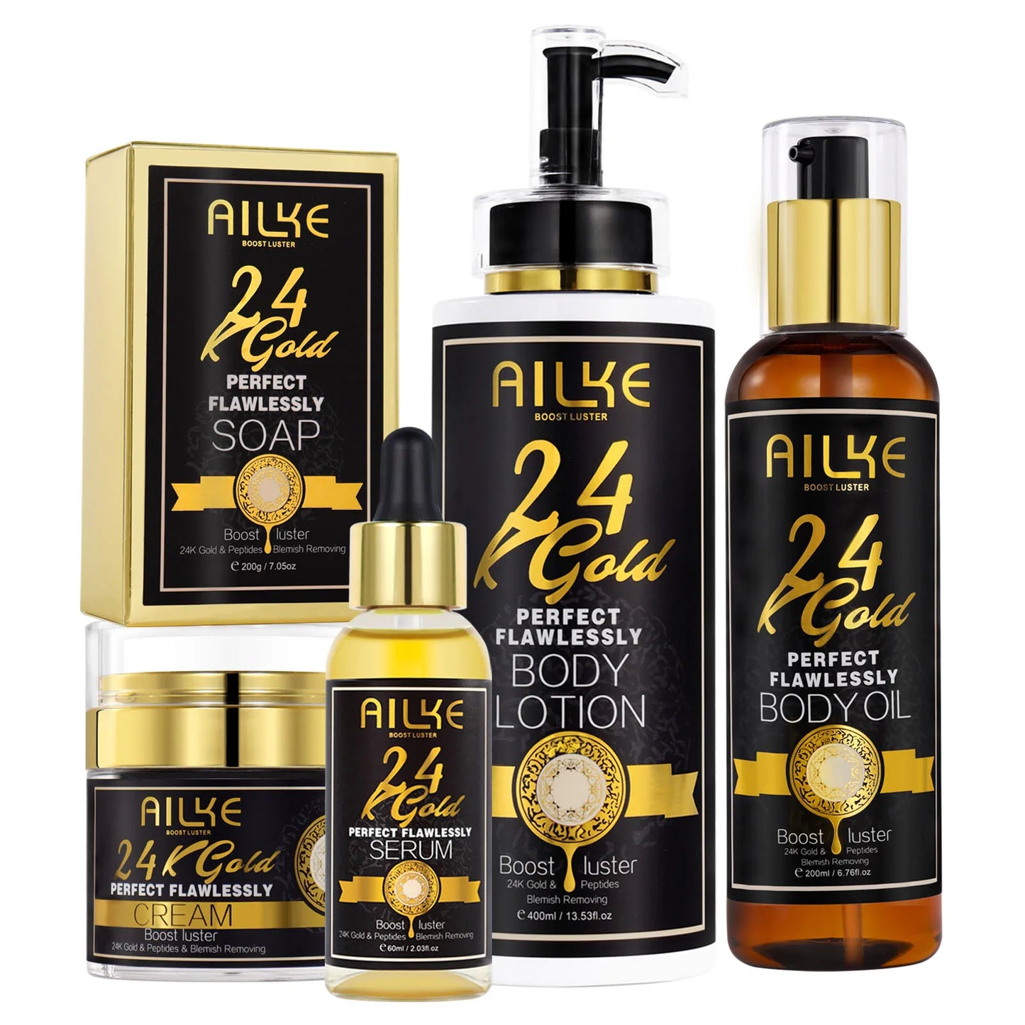 NEW Arrivals Korean 24K Gold Set Turmeric +Vitamin C+ Glutathione Flawlessly Skin Care Kit, Whitening, Reduce Dark Spots, Pigmentation, Wrinkles, Moisturize, For All Skin Types