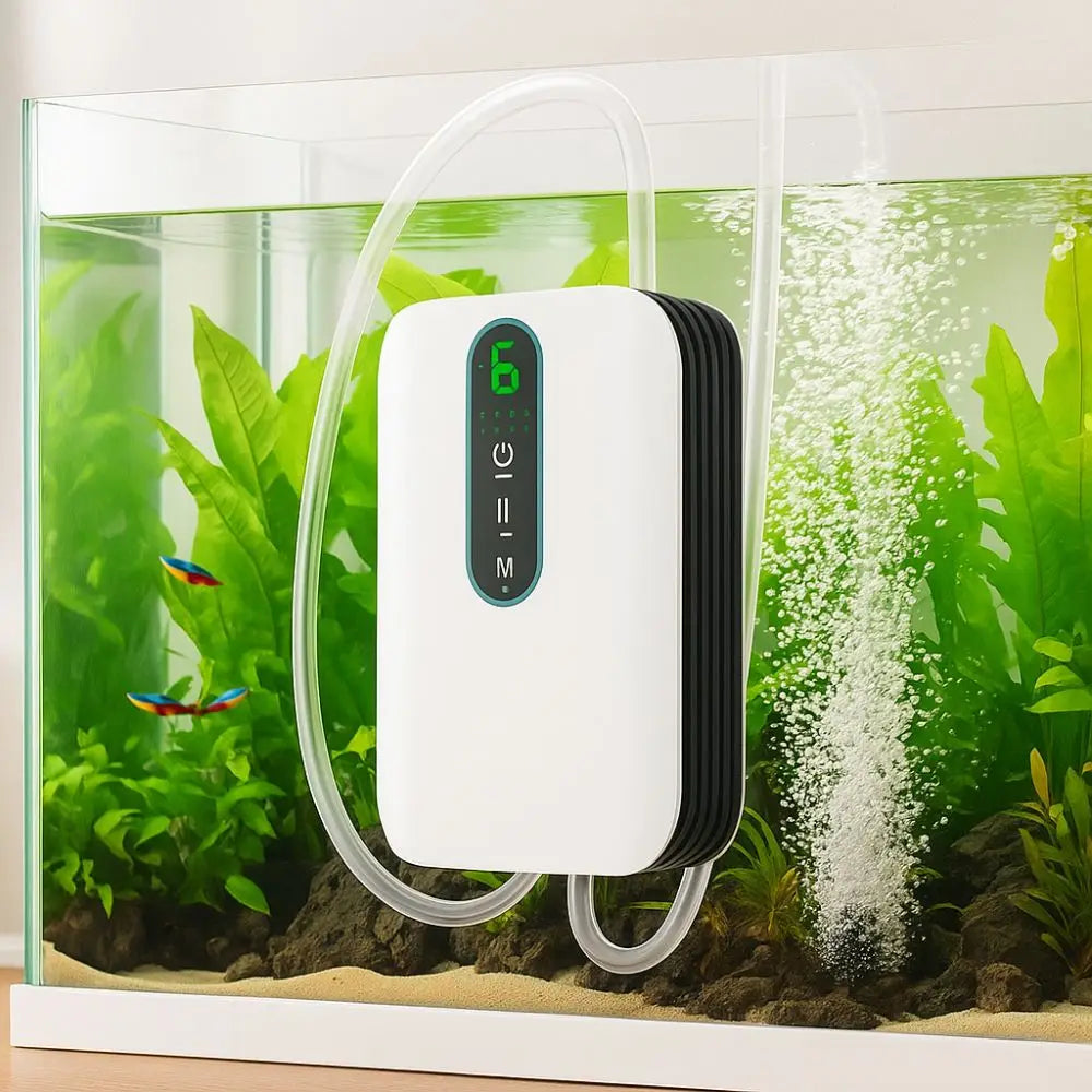 Single/Double Hole Aquarium Oxygen Pump Rechargeable Waterproof USB Oxygen Pump Ultra Silent Dual-Purpose Fish Tank Air Pump