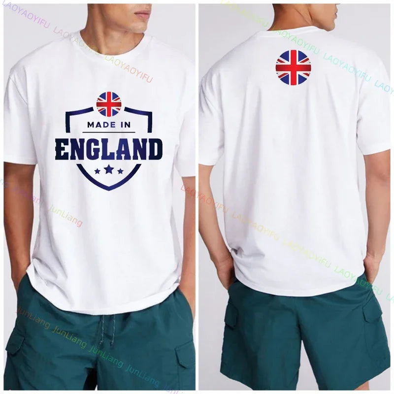 NEW Arrivals  S-4XL Summer New Shirt England Flag Badge Unisex Patriotism Graphic T-Shirts Women's T-Shirts Men T-shirt Short Sleeve Tee Women Men Casual Sports Supplies