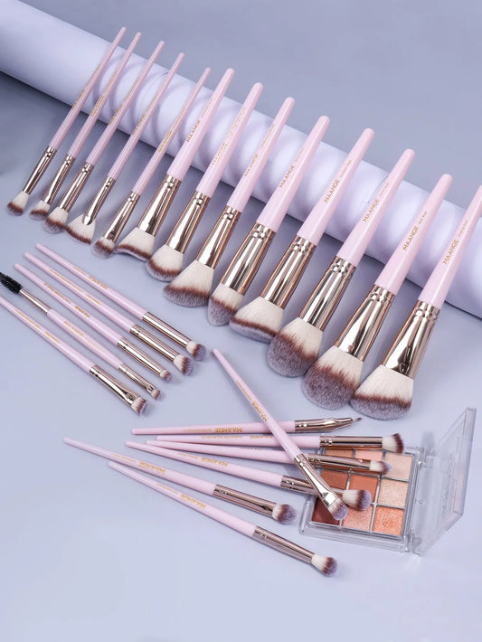 25PCs Foundation Makeup Brush Sets Professional Cosmetic Concealer Eyeshadow Dense Soft Bristle Brushes For Women Beauty