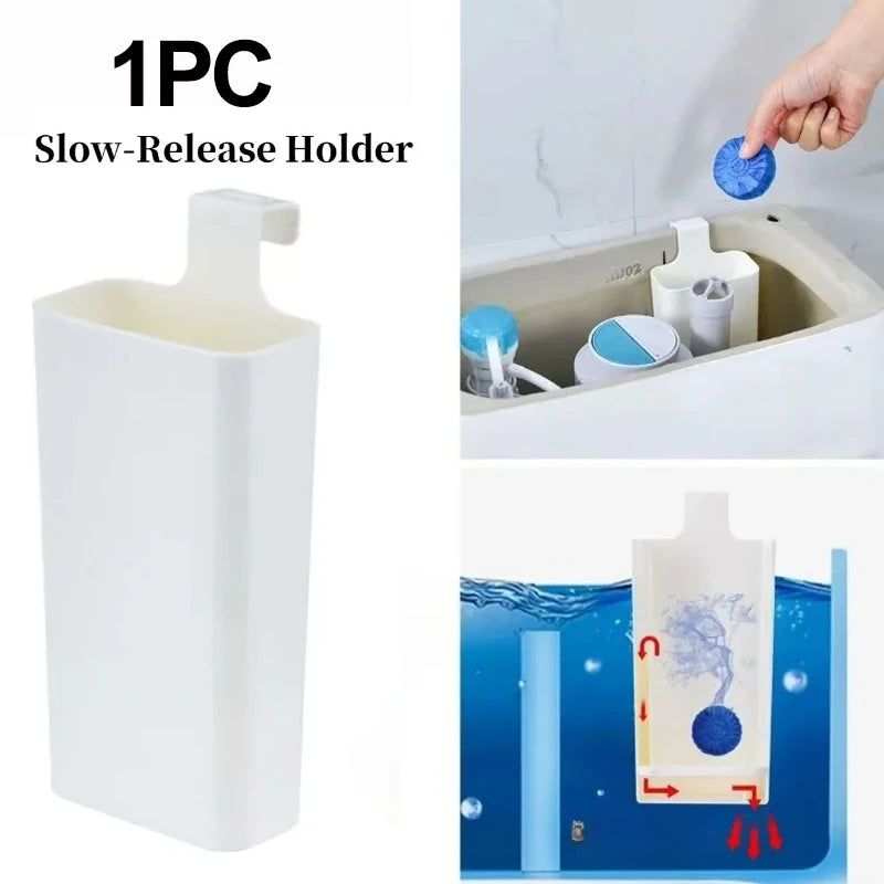 Toilet Solid Dispenser-Tank Replacement Part, Toilet Bowl Cleaner Buffer Box, Hanging Slow-Release Dispenser, Extends Cleaning Time Home Bathroom Accessories