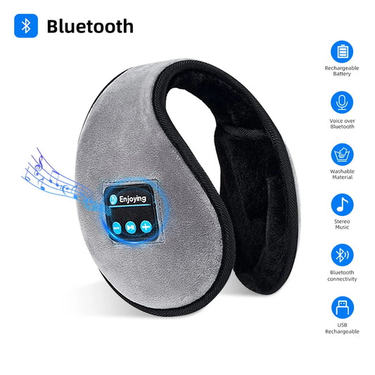 NEW Arrivals 2 Drivers with Microphone Bluetooth Ear Muffs for Winter Women Men Wireless Earmuffs Headphones Ear Warmer Winter Music Ear Cover Built-in HD Speakers