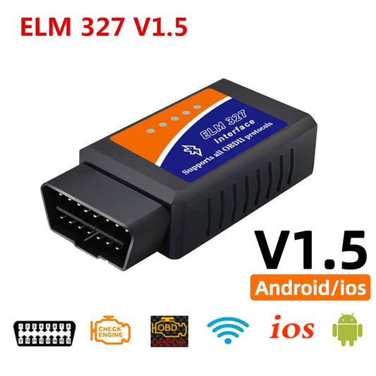 ELM327 V1.5 OBD2 Scanner PIC18F25K80 BT/Wifi ELM 327 OBD Car Diagnostic Tool For Android /IOS PK Vgate Icar2 Code Reader
