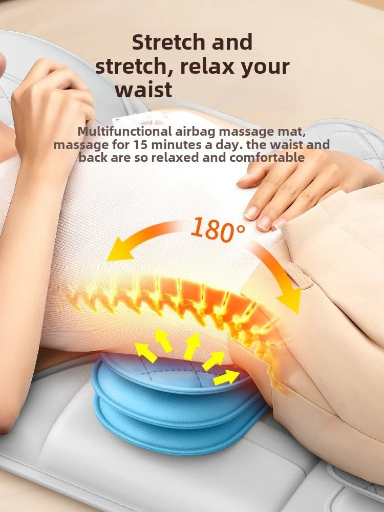 Korean Increase Widen Lengthen Airbag Heated Neck Massager UK Plug Full Body Massage Mat Mattress Traction Lumbar Vibration with Remote Control