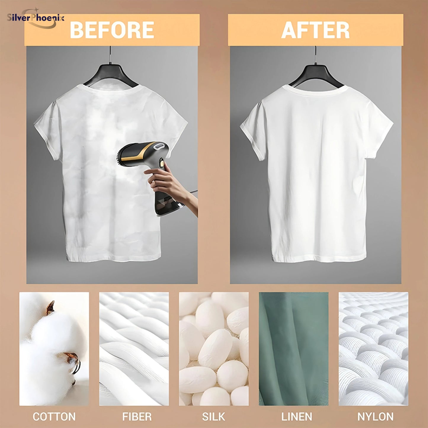 Portable Handheld Garment Steamer - 1500W Powerful Clothes Wrinkle Remover, Fast Preheating, Removable Water Tank, - Black Travel Hotels Business Trip Clothing Apparel Accessories