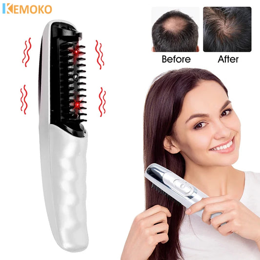 2 in1 Electric Hair Straightening Massage Comb Vibration LED Red Light Therapy Scalp Brush Hair Growth Accessories Body Massage Head Pain Relief Hair Care Health Care Supplies
